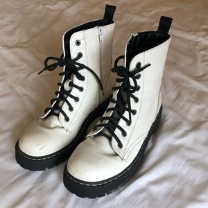 White combat boots